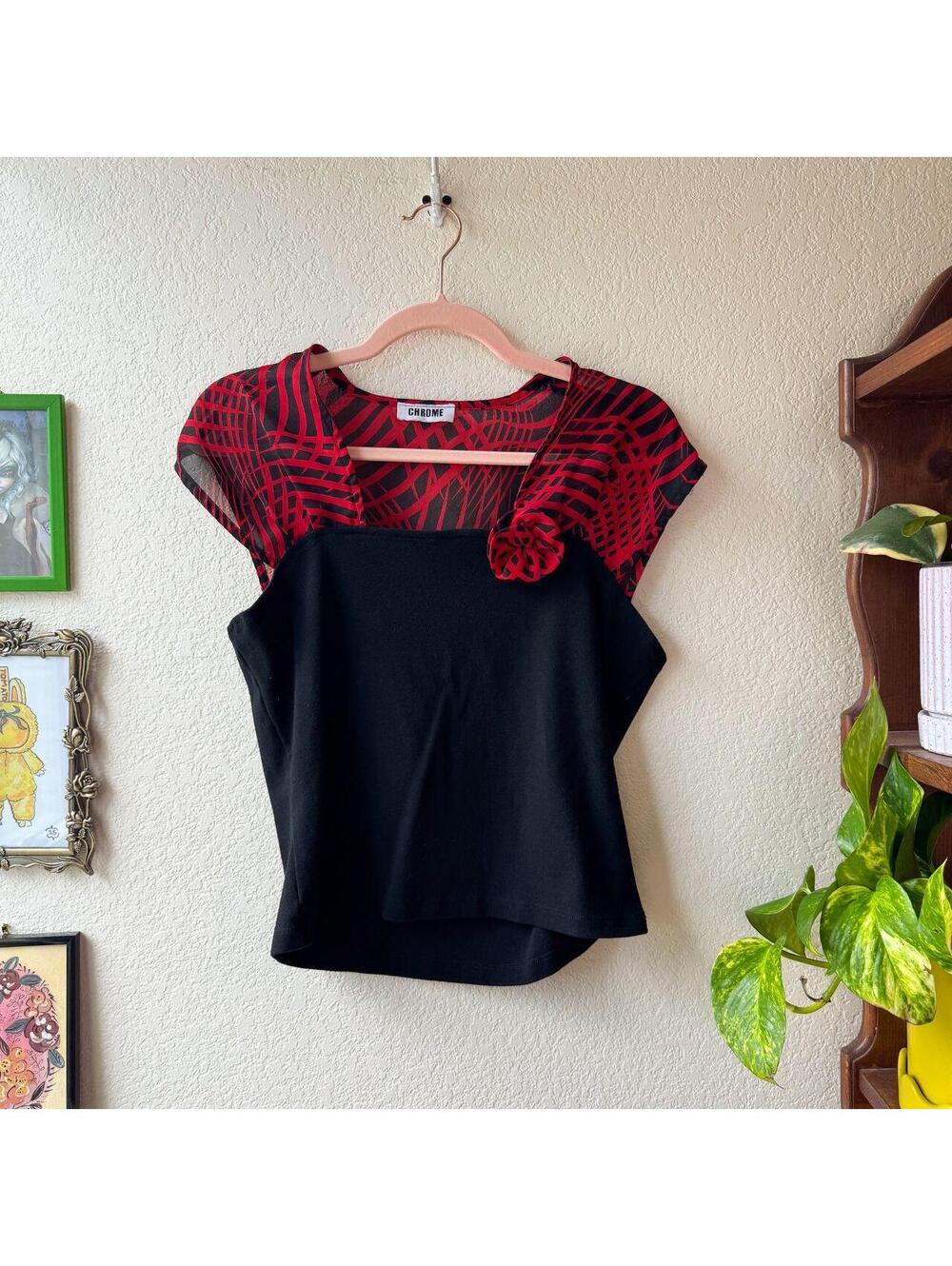 Vintage Women's Y2K Abstract Goth Grunge Whimsygoth Blouse